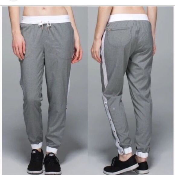 Lululemon Var-city track pants heathered gray/white sz 10 - Picture 1 of 12